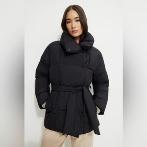 Dynamite Black Belted Puffer Jacket